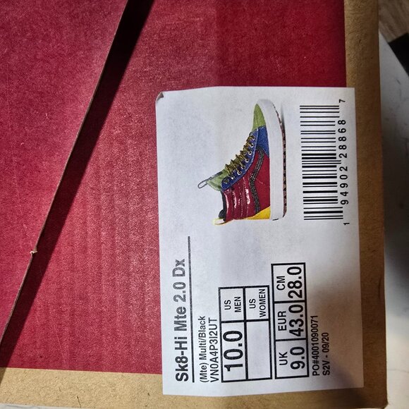 Vans Shoes Men's Size 10 SK8-HI MTE 2.0 DX Casual Sneaker Multicolor VN0A4P312UT - Picture 9 of 14